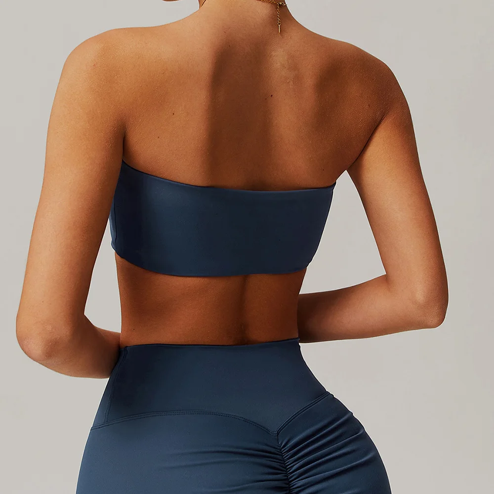Pilates Yoga Wrap Top - Женский бесшовный спортивный бюстгальтер-топ без бретелек