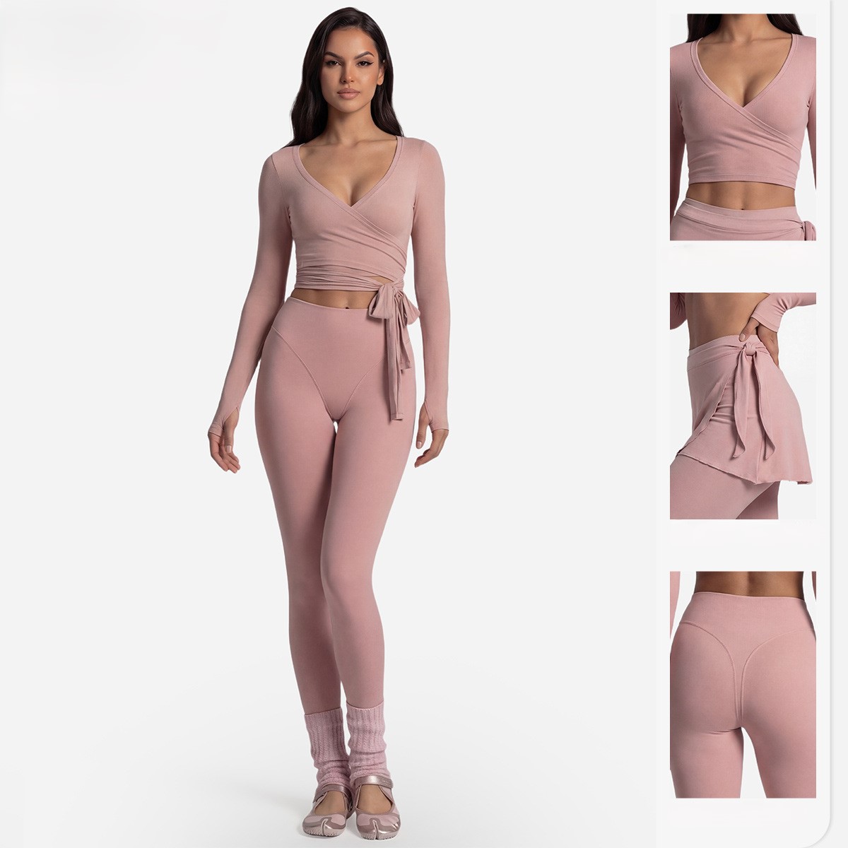 Женский спортивный топ с длинн – обзор и цена Pilates Yoga Wrap Top